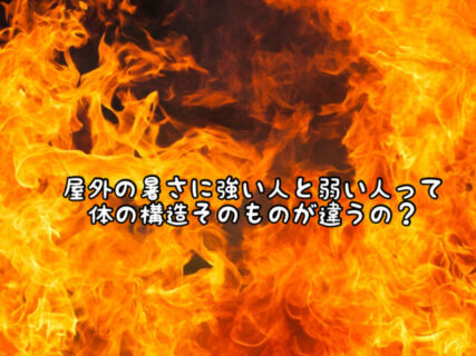 【灼熱】夏の暑さに弱い人と強い人って体の構造が何か違うの？