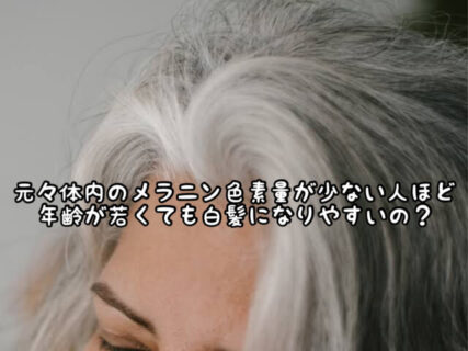 【恐怖】生まれつき色素が薄い人は比較的若いうちから白髪になりやすいの？